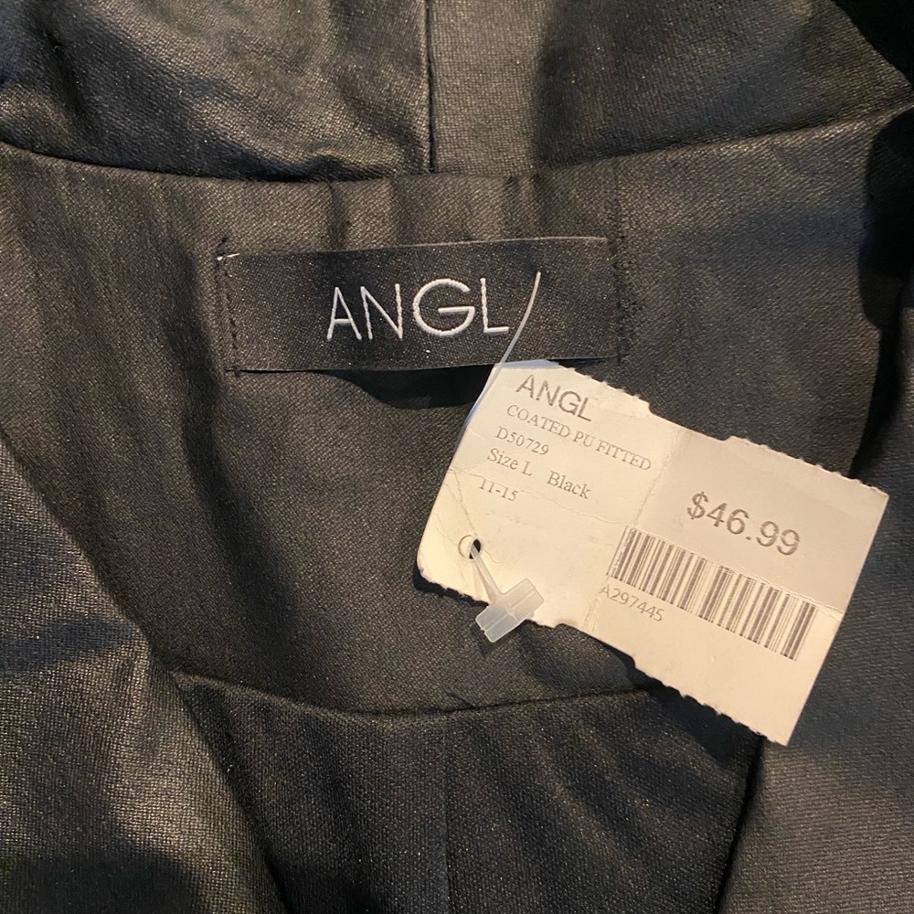 ANGL Faux Leather Moto Jacket NWT Size L - Picture 10 of 11